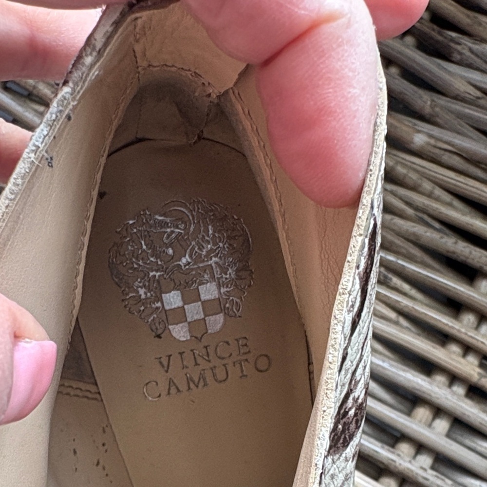 Vince Camuto Snake-Print Ankle Booties in Beige and Brown - Picture 5 of 9